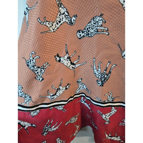 HUTCH‎ Anthropologie Sporty Dalmation Skirt Full A-Line Orange Red Size 2 - Picture 2 of 8